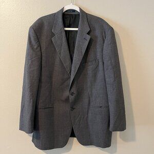 Men’s Ralph Lauren Blazer Sport Coat Sz 44R Black Wool Grey Carter Workwear